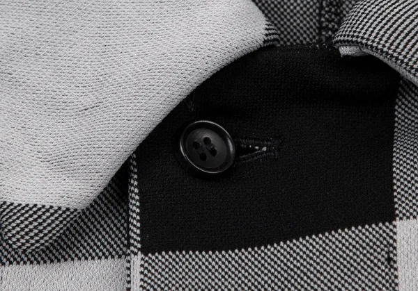 コムコム コムデギャルソンCOMME des GARCONS エステルチェック切替フライフロントコート グレー黒XS K-89944_004