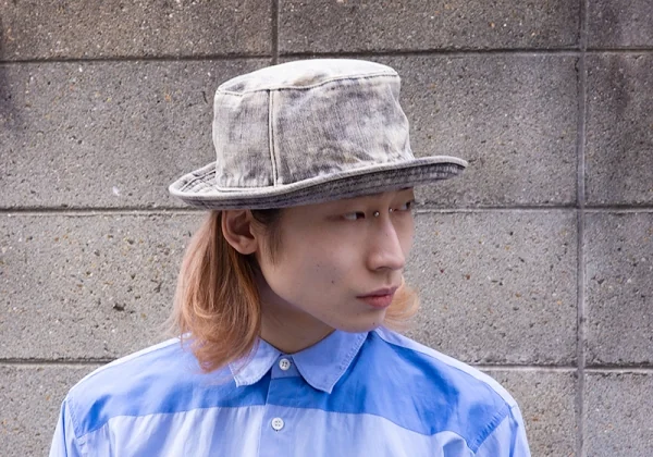 ワイズフォーメンY's for men スポテッドホースブリーチブラックデニムハット 生成り黒 K-89962_007