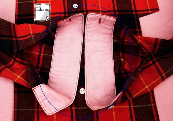 コムデギャルソン オムCOMME des GARCONS HOMME タータンチェック切替オックスフォードシャツ ピンク赤黒M K-89976_010