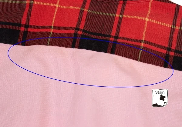 コムデギャルソン オムCOMME des GARCONS HOMME タータンチェック切替オックスフォードシャツ ピンク赤黒M K-89976_015