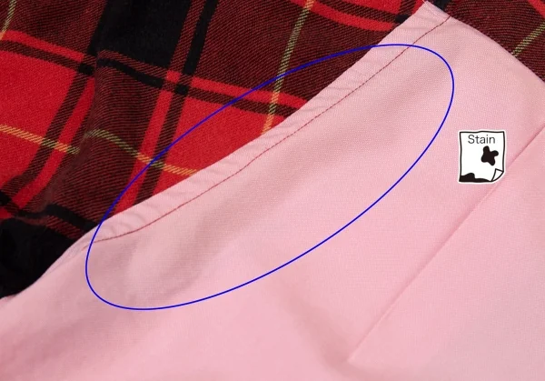 コムデギャルソン オムCOMME des GARCONS HOMME タータンチェック切替オックスフォードシャツ ピンク赤黒M K-89976_016