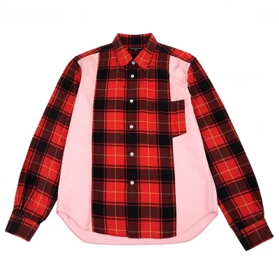 コムデギャルソン オムCOMME des GARCONS HOMME タータンチェック切替オックスフォードシャツ
