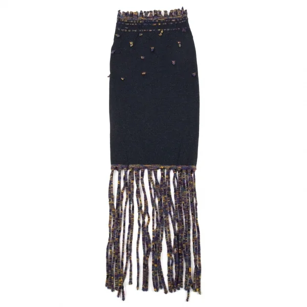 ヨーガンレールJURGEN LEHL フリンジニットネックウォーマー チャコール K-90000_012