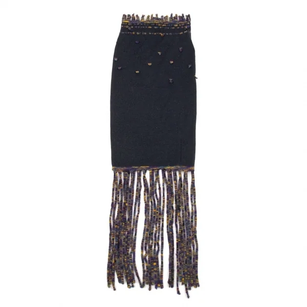 ヨーガンレールJURGEN LEHL フリンジニットネックウォーマー チャコール K-90000_002