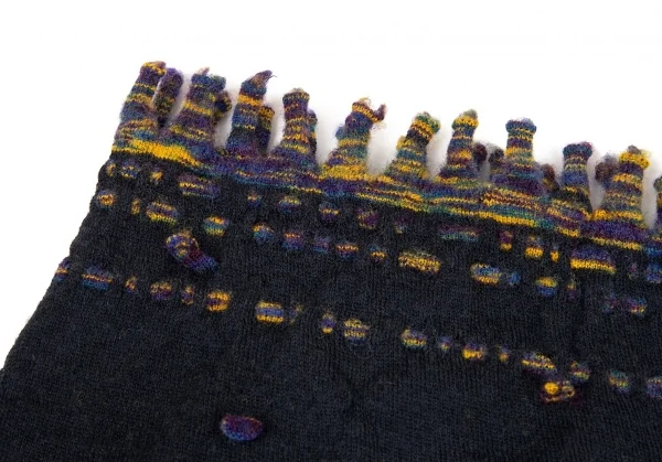 ヨーガンレールJURGEN LEHL フリンジニットネックウォーマー チャコール K-90000_004