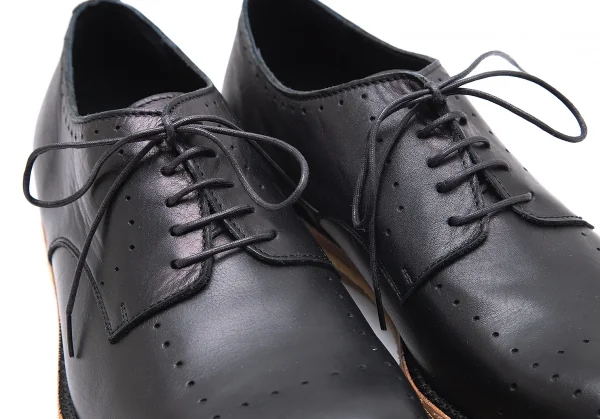 ヨウジヤマモト プールオムYohji Yamamoto POUR HOMME パンチングラインクレープソールシューズ 黒4(27位) K-90016_007