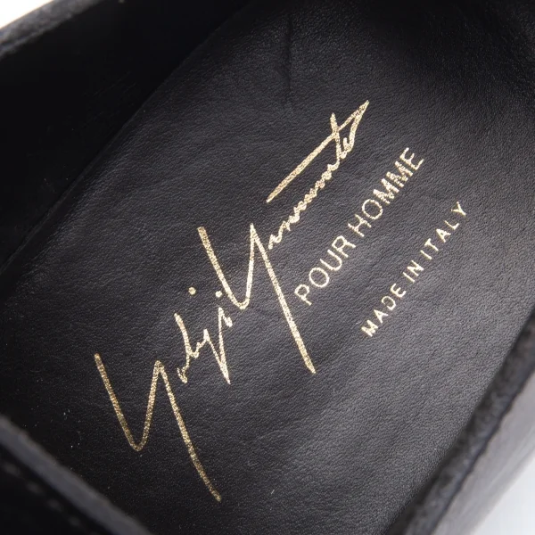 ヨウジヤマモト プールオムYohji Yamamoto POUR HOMME リベット留めレザーシューズ 黒27cm位 K-90018_013