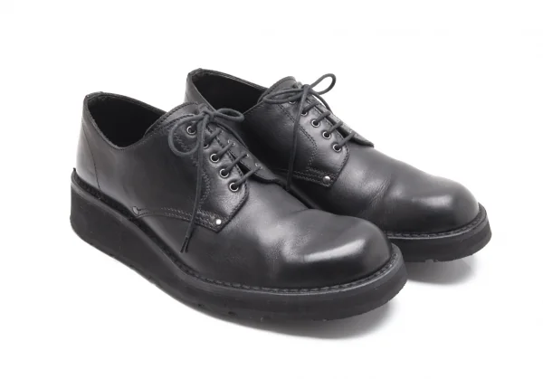 ヨウジヤマモト プールオムYohji Yamamoto POUR HOMME リベット留めレザーシューズ 黒27cm位 K-90018_003