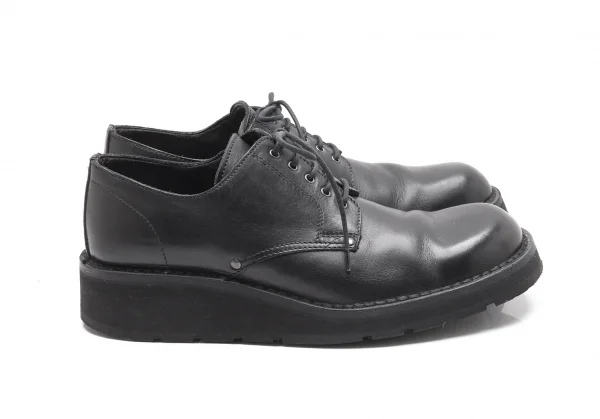 ヨウジヤマモト プールオムYohji Yamamoto POUR HOMME リベット留めレザーシューズ 黒27cm位 K-90018_006