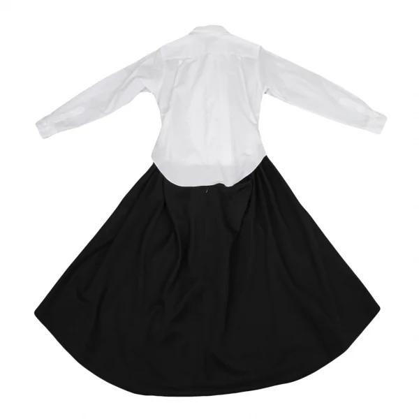 ジュンヤワタナベ コムデギャルソンJUNYA WATANABE COMME des GARCONS フリルブラウスドッキングワンピース 白黒SS K-90027_013