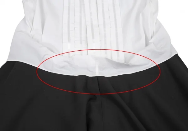 ジュンヤワタナベ コムデギャルソンJUNYA WATANABE COMME des GARCONS フリルブラウスドッキングワンピース 白黒SS K-90027_009