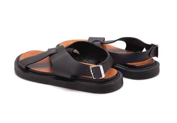 ドクターマーチンDr.Martens レザークロスストラップサンダル 黒UK4(23位) K-90031_007