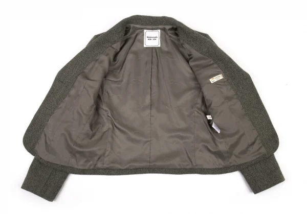 マドモアゼルノンノンMademoiselle NON NON ウールアルパカジャケット カーキ38M K-90033_010