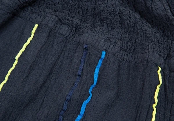 イッセイミヤケ ミーISSEY MIYAKE me カリフラワー切替マルチラインワイドパンツ 濃紺F K-90060_004