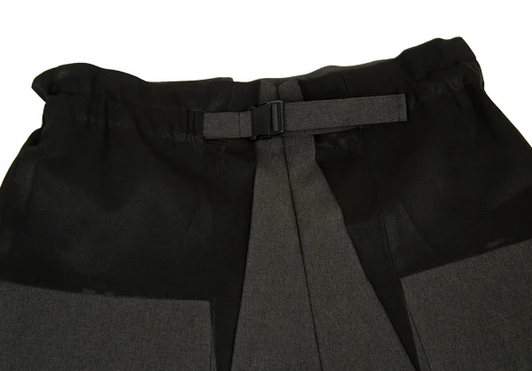 イッセイミヤケ ミーISSEY MIYAKE me プレスプリーツプリントワイドパンツ グレー黒F K-90061_002