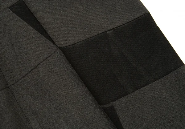 イッセイミヤケ ミーISSEY MIYAKE me プレスプリーツプリントワイドパンツ グレー黒F K-90061_007