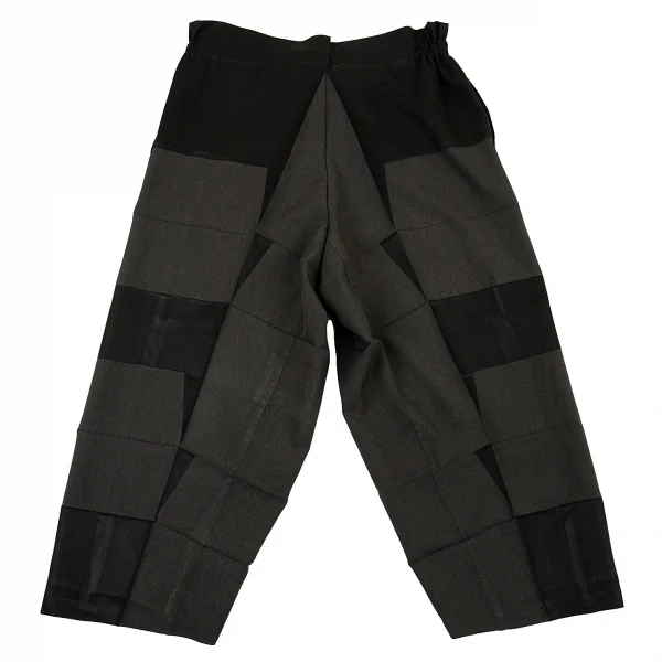 イッセイミヤケ ミーISSEY MIYAKE me プレスプリーツプリントワイドパンツ グレー黒F K-90061_010