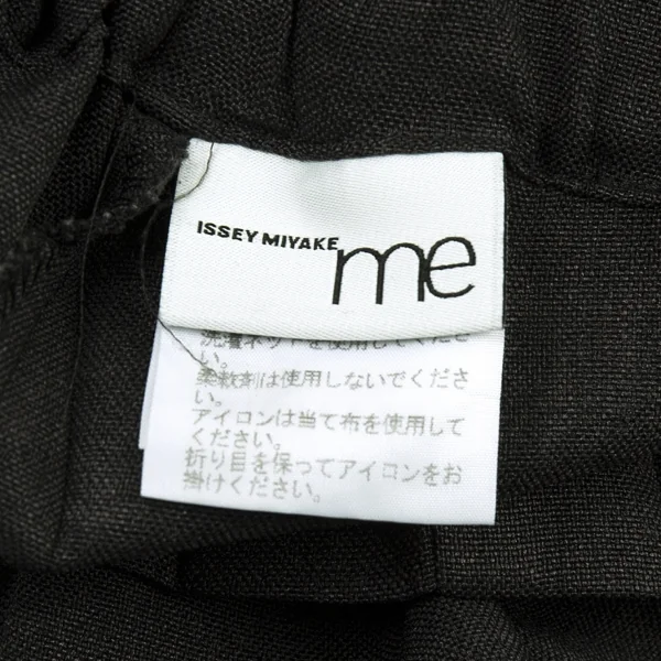 イッセイミヤケ ミーISSEY MIYAKE me プレスプリーツプリントワイドパンツ グレー黒F K-90061_014