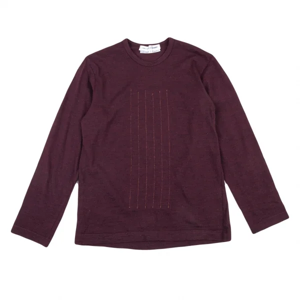 COMME des GARCONS SHIRT Inside Patch Wool Top Bordeaux S K-90066_001