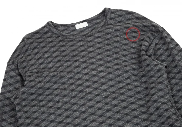 コムデギャルソン オムCOMME des GARCONS HOMME バイアスチェックカットソー グレーM位 K-90067_002