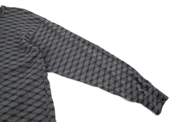 コムデギャルソン オムCOMME des GARCONS HOMME バイアスチェックカットソー グレーM位 K-90067_005