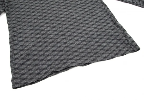 コムデギャルソン オムCOMME des GARCONS HOMME バイアスチェックカットソー グレーM位 K-90067_007