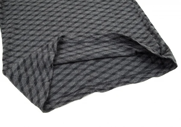 コムデギャルソン オムCOMME des GARCONS HOMME バイアスチェックカットソー グレーM位 K-90067_008