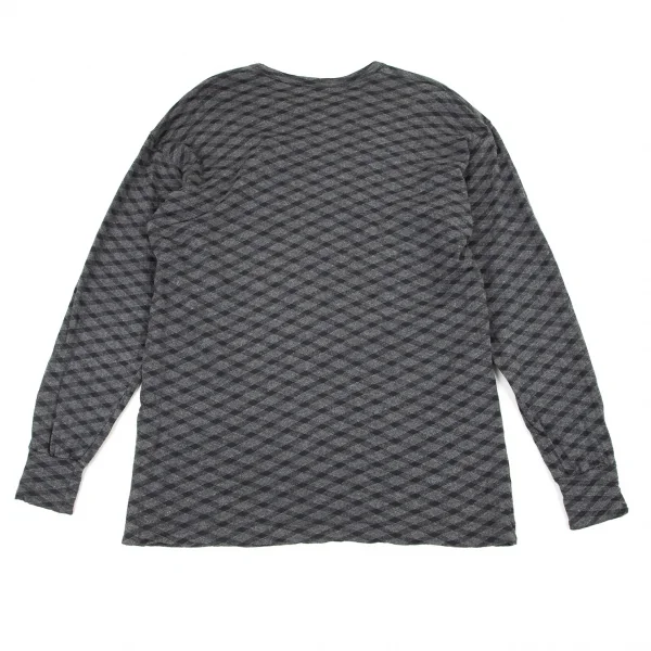 コムデギャルソン オムCOMME des GARCONS HOMME バイアスチェックカットソー グレーM位 K-90067_009