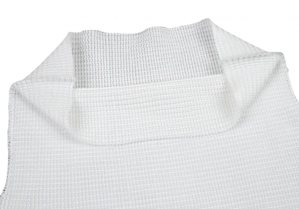 イッセイミヤケ ミーISSEY MIYAKE me フロントボーダーメッシュプリーツハイネックノースリーブ 白深緑M位 K-90084_005
