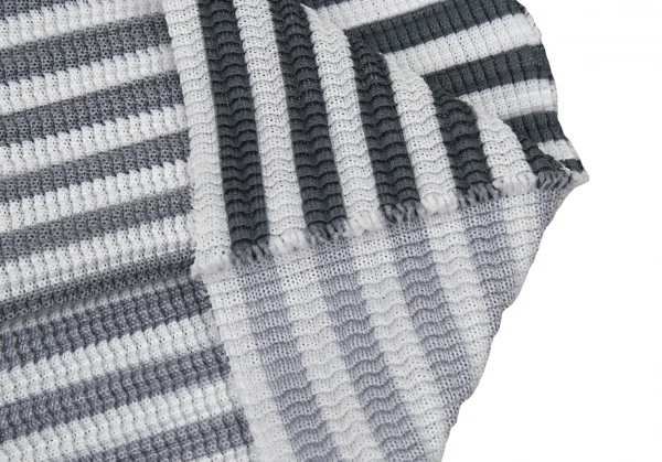イッセイミヤケ ミーISSEY MIYAKE me フロントボーダーメッシュプリーツハイネックノースリーブ 白深緑M位 K-90084_009