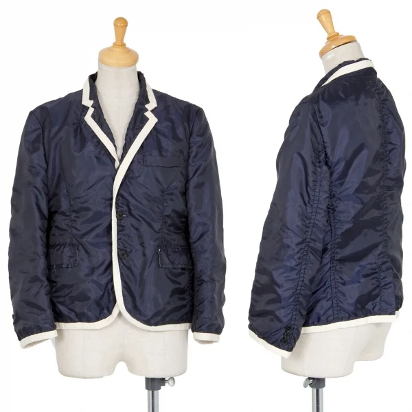 トリコ コムデギャルソンtricot COMME des GARCONSポリパイピングショートジャケット 紺M K-90112_001