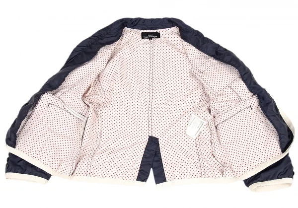 トリコ コムデギャルソンtricot COMME des GARCONSポリパイピングショートジャケット 紺M K-90112_012