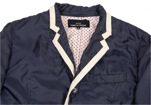トリコ コムデギャルソンtricot COMME des GARCONSポリパイピングショートジャケット 紺M K-90112_003