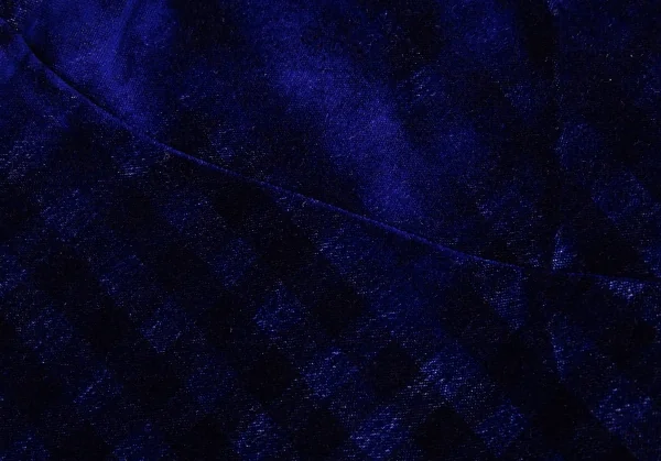 トリコ コムデギャルソンtricot COMME des GARCONSチェック透かし切替ベロアスカート 青M K-90117_009