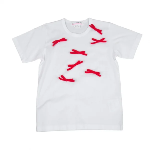 COMME des GARCONS GIRL Bow Design T Shirt White M (K-90125)