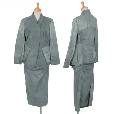 ダナキャラン DONNA KARAN NEW YORK むら染めセットアップ 濃淡緑