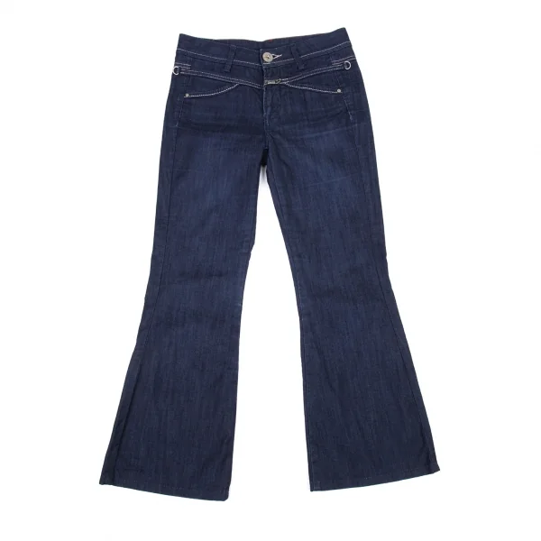 ルジャンドゥ マリテフランソワジルボーLE JEAN DE MARITHE FRANCOIS GIRBAUD ストレッチ切替デザインフレアデニムパンツ インディゴS K-90132_001