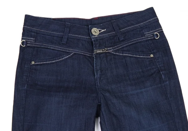 ルジャンドゥ マリテフランソワジルボーLE JEAN DE MARITHE FRANCOIS GIRBAUD ストレッチ切替デザインフレアデニムパンツ インディゴS K-90132_002