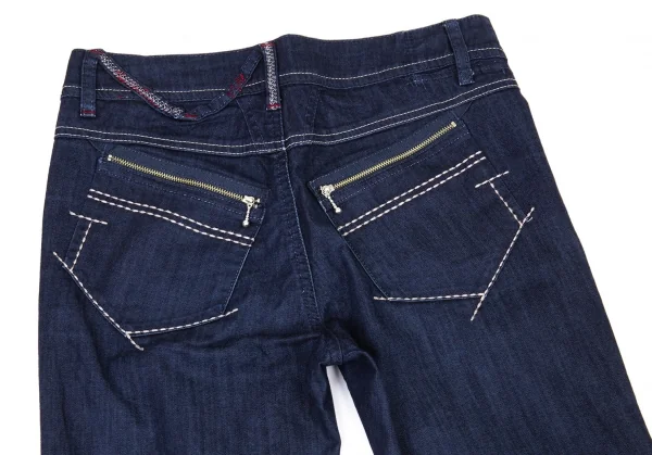 ルジャンドゥ マリテフランソワジルボーLE JEAN DE MARITHE FRANCOIS GIRBAUD ストレッチ切替デザインフレアデニムパンツ インディゴS K-90132_009