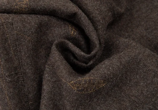 イッセイミヤケ ハートISSEY MIYAKE HaaT リーフステッチ刺繍サイド切替パンツ 茶3 K-90160_013