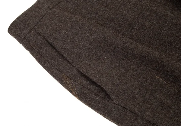 イッセイミヤケ ハートISSEY MIYAKE HaaT リーフステッチ刺繍サイド切替パンツ 茶3 K-90160_003