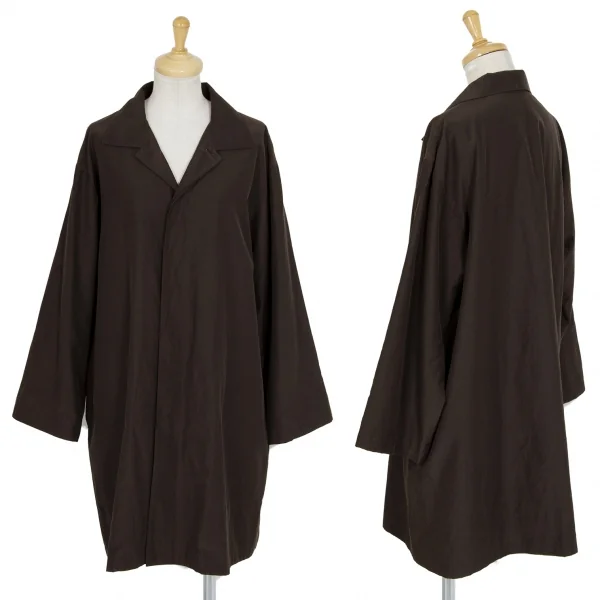 ヨーガンレールJURGEN LEHL シルクコットンフライフロントコート 茶M K-90175_001