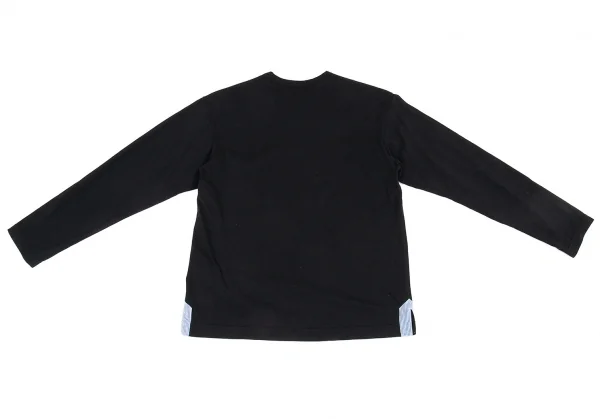 コムデギャルソン オムCOMME des GARCONS HOMME 見返しギンガムチェック切替長袖Tシャツ 黒S K-90189_010