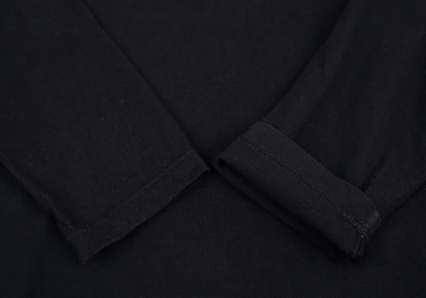 コムデギャルソン オムCOMME des GARCONS HOMME 見返しギンガムチェック切替長袖Tシャツ 黒S K-90189_005