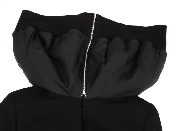 コムデギャルソンCOMME des GARCONSファー襟ドッキングショートジャケット 黒M K-90209_010