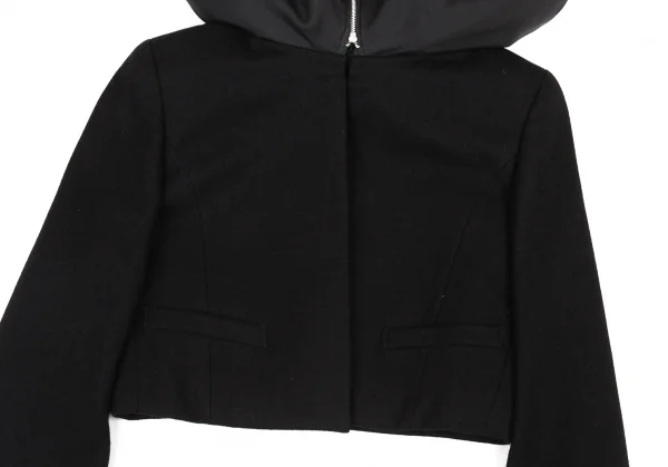 コムデギャルソンCOMME des GARCONSファー襟ドッキングショートジャケット 黒M K-90209_011