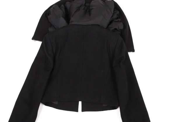 コムデギャルソンCOMME des GARCONSファー襟ドッキングショートジャケット 黒M K-90209_016