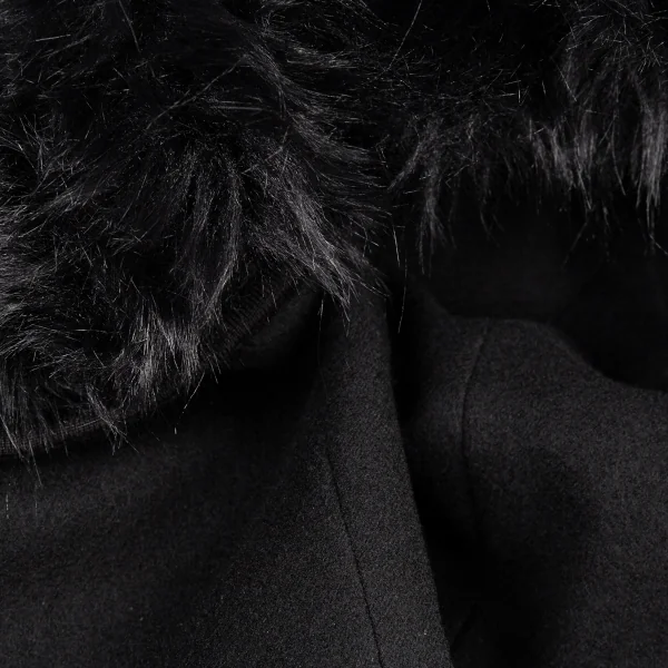 コムデギャルソンCOMME des GARCONSファー襟ドッキングショートジャケット 黒M K-90209_017