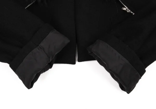 コムデギャルソンCOMME des GARCONSファー襟ドッキングショートジャケット 黒M K-90209_007