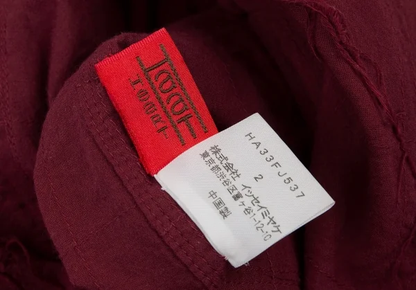 イッセイミヤケ ハートISSEY MIYAKE HaaT コットンカシミヤ継ぎ接ぎデザインジャケット ボルドー2 K-90228_016